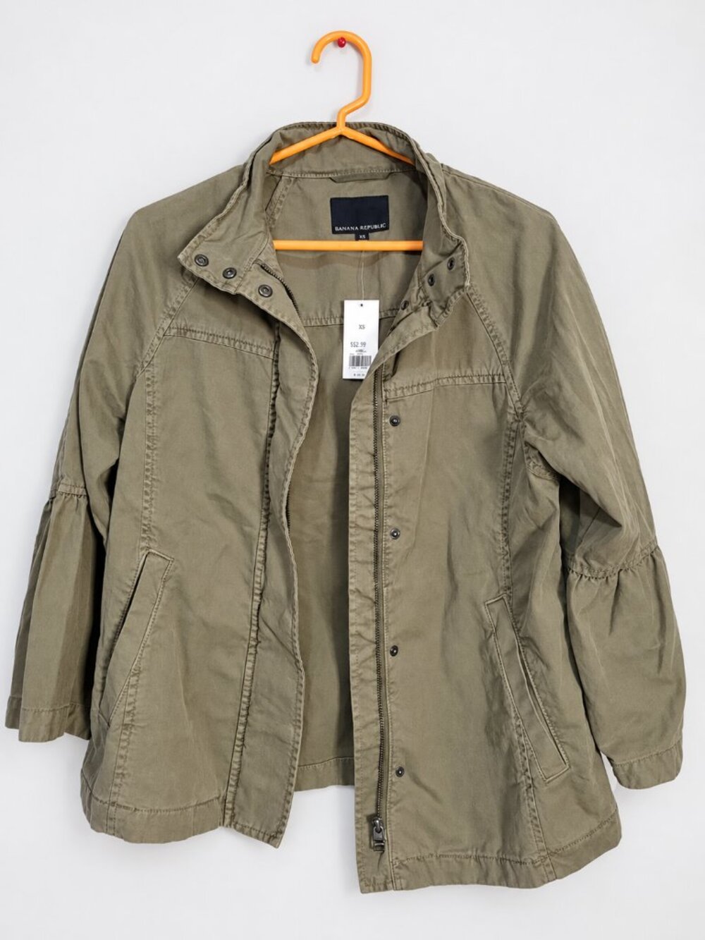 Banana Republic Olive Bell Sleeve Utility Jacket NWT XS
